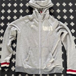 Manchester United,Nike Heather Gray MUFC Zip Hoodie